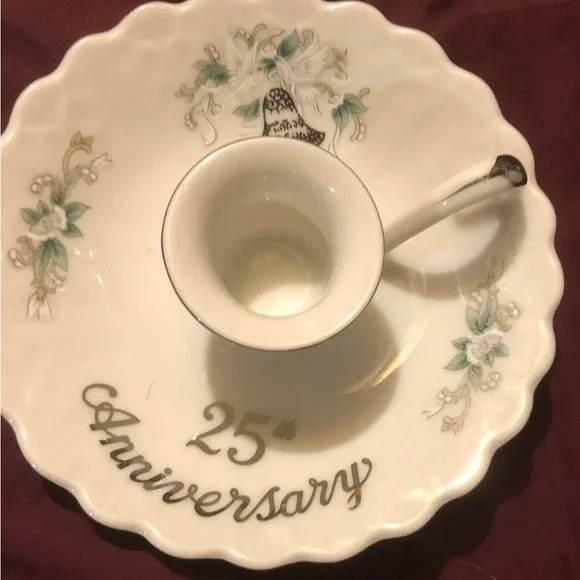 25th anniversary hand painted tea set made in Japan - Picture 8 of 9